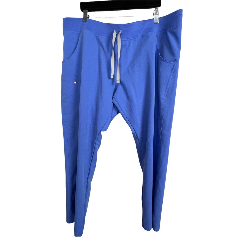 Figs Women's‎ Petite XXL Technical Scrub Pants Light Blue Drawstring Medical